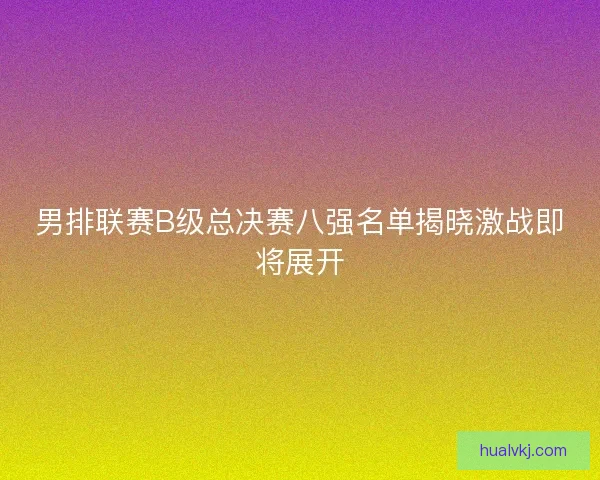男排联赛B级总决赛八强名单揭晓激战即将展开