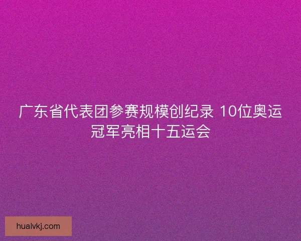 广东省代表团参赛规模创纪录 10位奥运冠军亮相十五运会 广东省代表团参赛规模创纪录 10位奥运冠军亮相十五运会